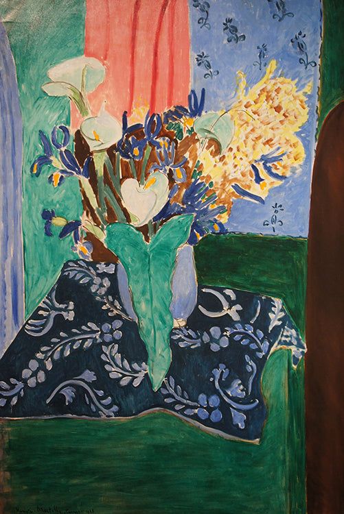 Calla Lilies, Irises and Mimosas